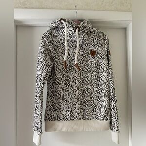 Wanakome Black and White Leopard Hoodie